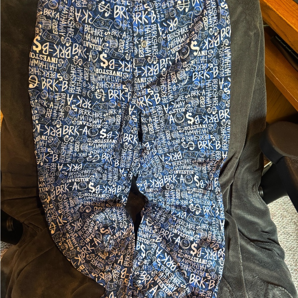 Berkshire Investor Blue Graphic Print Pants